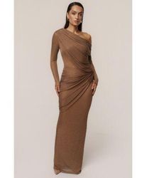 JLUXLABEL - Opulent Metallic Maxi Skirt Bodysuit - Lyst