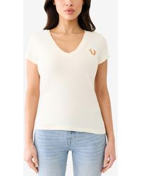True Religion - Short Sleeve Horseshoe V-neck T-shirt - Lyst