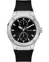 Guess - Multi-function Silicone Watch 45mm - Lyst