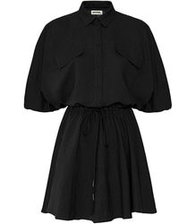 Nocturne - Linen Shirt Collar Dress - Lyst