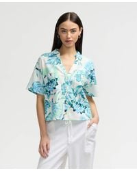NVLT - S Cropped Button Front Shirt - Lyst