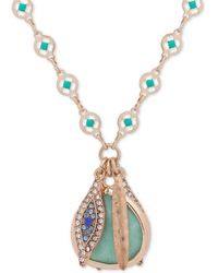 Lonna & Lilly - Gold-tone Stone & Evil Eye Charm Pendant Necklace - Lyst