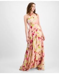 Julia Jordan - Pleated Floral Print Halter Maxi Dress - Lyst