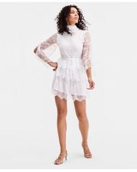 Bardot Clarina Lace Mini Dress in Yellow | Lyst