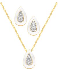Macy's - Crystal Enamel Necklace And Earring Set - Lyst