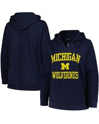 Champion - Michigan Wolverines Plus Size Heart & Soul Notch Neck Pullover Hoodie - Lyst