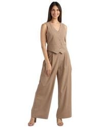 Bcx - Suiting V Neck Vest Wide Leg Pull On Pants Set - Lyst