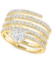 Effy - Effy Lab Grown Diamond Heart & Round Coil Wrap Ring (1-7/8 Ct. T.w. - Lyst