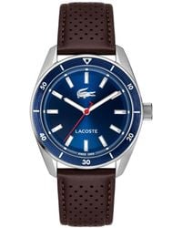 Lacoste - Boston Leather Strap Watch - Lyst