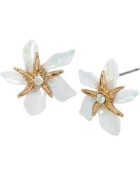 Betsey Johnson - Faux Stone Starfish Flower Stud Earrings - Lyst