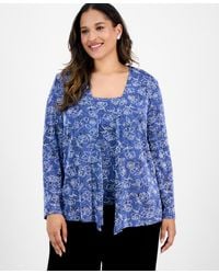 Alex Evenings - Plus Size Printed Tank Top & Jacket Set - Lyst