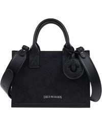 TRUE RELIGION - Suede Pu Box Tote - Lyst
