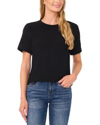 Cece - Mixed-media Tweed-sleeve Top - Lyst