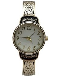 Olivia Pratt - Elegant Metallic And Detailed Round Face Bangle Watch - Lyst