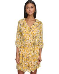 Karl Lagerfeld - Floral-print Belted A-line Dress - Lyst