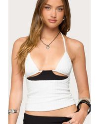 Edikted - Powell Textured Cut Out Halter Top - Lyst