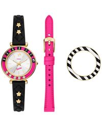 Fossil - Barbie X Limited Edition Three-hand Quartz Litehide Leather Watch 28mm And Interchangeable Strap Set - Lyst