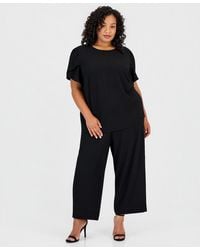 Anne Klein Essentials - Plus Size Pull-on Crop Straight-leg Pants - Lyst