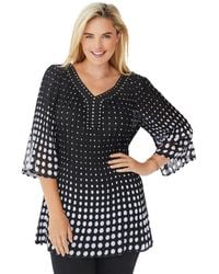 Woman Within - Plus Size Embellished Pleated Blouse - Lyst