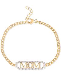 Giani Bernini - Cubic Zirconia Mom Curb Link Chain Bracelet In 18k Gold-plated Sterling Silver, Created For Macy's - Lyst