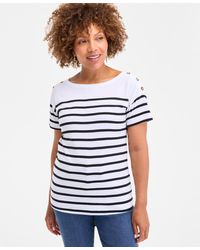 Style & Co. - Pima Cotton Button-shoulder Top - Lyst