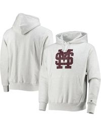 Champion - Heathered Gray Mississippi State Bulldogs Team Vault Logo Reverse Weave Pullover Hoodie - Lyst