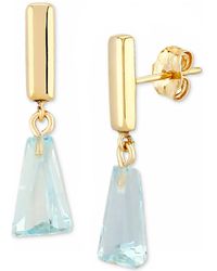 Macy's - Blue Topaz Trapezoid Polished Bar Drop Earrings (3-7/8 Ct. T.w. - Lyst