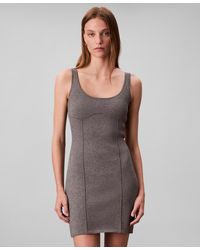 Calvin Klein - Half Milano Tech Knit Slim Mini Dress - Lyst