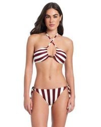 Red Carter - Crossing Paths Bikini Top W Accent Straps Tie Side Bottom With O Rings - Lyst
