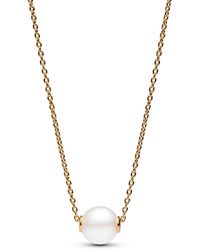 PANDORA - 14k -plated Sparkling Treated Freshwater Cultured Pearl Collier Necklace - Lyst