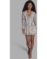 knee length dresses for ladies Chiffon Ruffle Mini Dress – BCBGMAXAZRIA main image 1