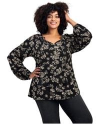 Avenue - Plus Size Bianca Peasant Blouse - Lyst