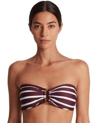 Ralph Lauren - Striped Ring Bandeau Bikini Top - Lyst
