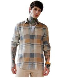 Campus Sutra - Gradient-plaid Regular Shirt - Lyst