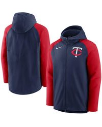 Nike - Navy And Red Minnesota Twins Authentic Collection Full-zip Hoodie Performance Jacket - Lyst