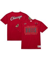 Mitchell & Ness - Distressed Chicago Bulls Hardwood Classics Team Og 2.0 Premium Vintage-like Logo T-shirt - Lyst