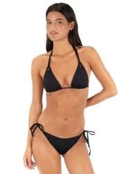 Hurley - Solid Tri Bikini Top Cheeky Tie Side Swim Bottoms - Lyst