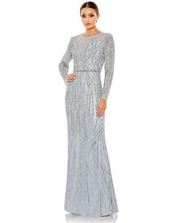 Mac Duggal - Embellished Illusion High Neck Long Sleeve Gown - Lyst