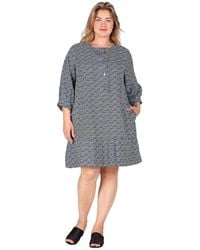 Standards & Practices - Plus Size Pullover 3/4 Sleeve Flounce Pleated Midi Hem Dress - Lyst