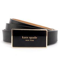 Kate Spade - 20mm Enamel Plaque Buckle Belt - Lyst