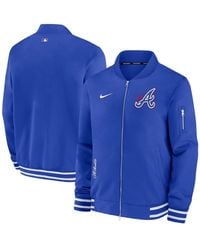 Nike - Atlanta Braves Authentic Collection Game Time Bomber Full-zip Jacket - Lyst