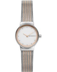 Skagen - Freja Two-tone Stainless Steel Mesh Bracelet Watch 26mm - Lyst