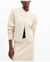 Mango - Knitted Buttoned Jacket - Lyst