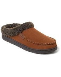 Dearfoams - Microsuede Moccasin Toe House Shoe Clog Slipper - Lyst