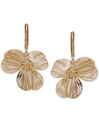 Lonna & Lilly - Tone Open Flower Leverback Drop Earrings - Lyst
