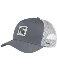 Nike - Gray And White Michigan State Spartans Classic99 Trucker Snapback Hat - Lyst