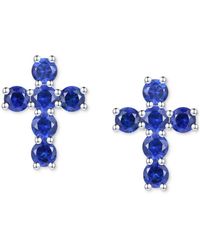 Macy's - Lab Grown Cross Stud Earrings (1 Ct. T.w. - Lyst
