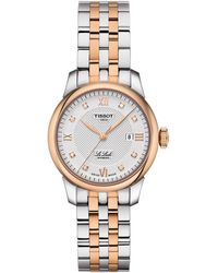Tissot - Swiss Le Locle Automatic Lady Diamond Accent Two-tone Stainless Steel Bracelet Watch 29mm - Lyst