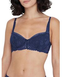Skarlett Blue - Entice Unlined Underwire Lace Balconette Bra - Lyst