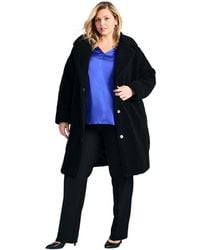 Avenue - Plus Size Teddy Longline Coat - Lyst
